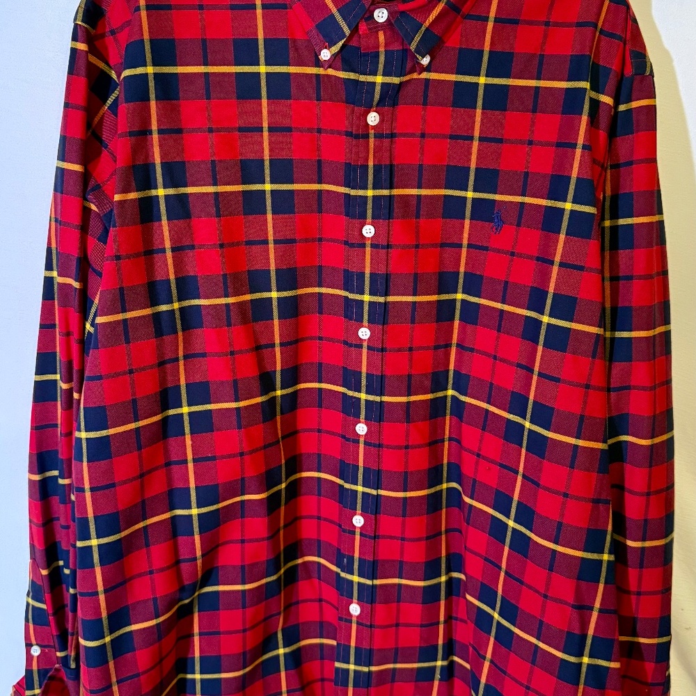 Ralph Lauren Red & Navy Plaid Button-Down